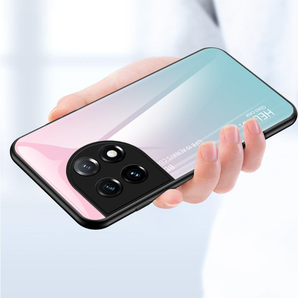 For OnePlus 11 5G Gradient Color Phone Case Anti-Scratch Tempered Glass PC Back TPU Frame Hybrid Cover For OnePlus 11 5G Gradient Color Phone Case Anti-Scratch Tempered Glass PC Back TPU Frame Hybrid Cover